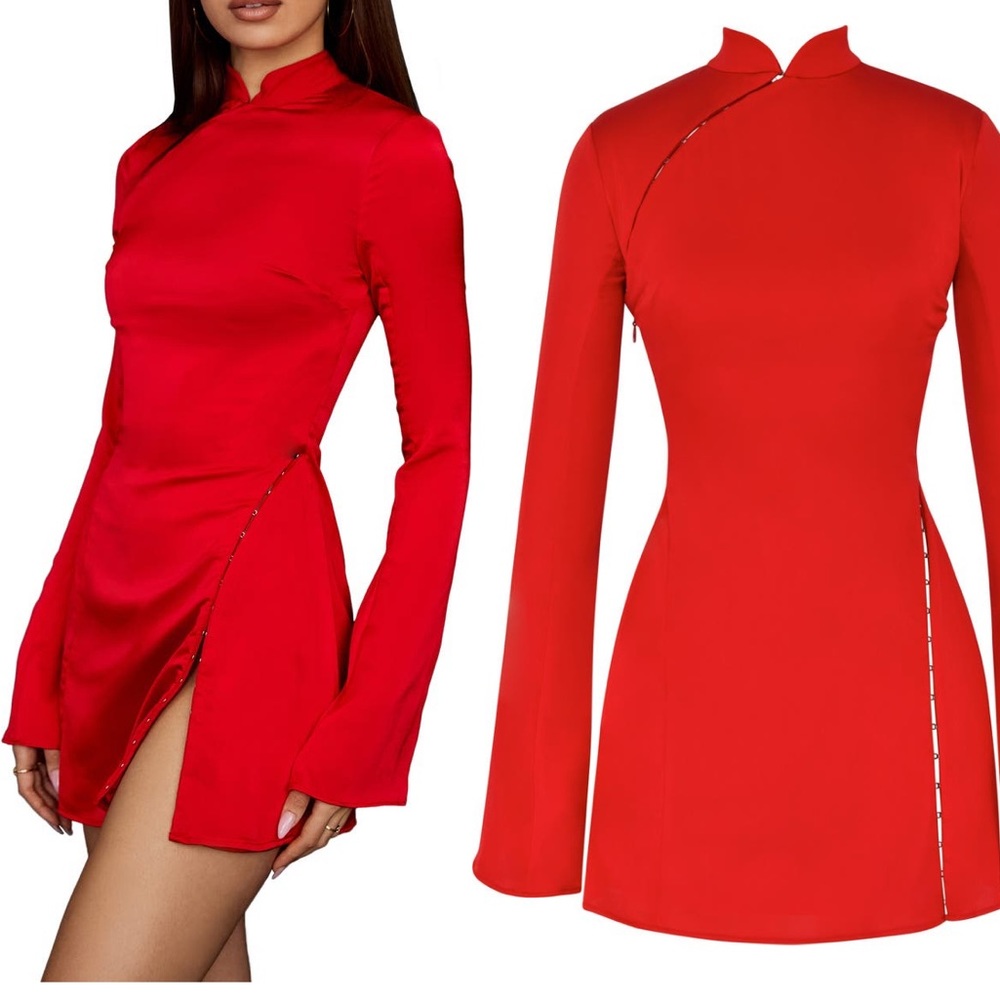 House of CB Alyssa Long Sleeve
Satin Minidress